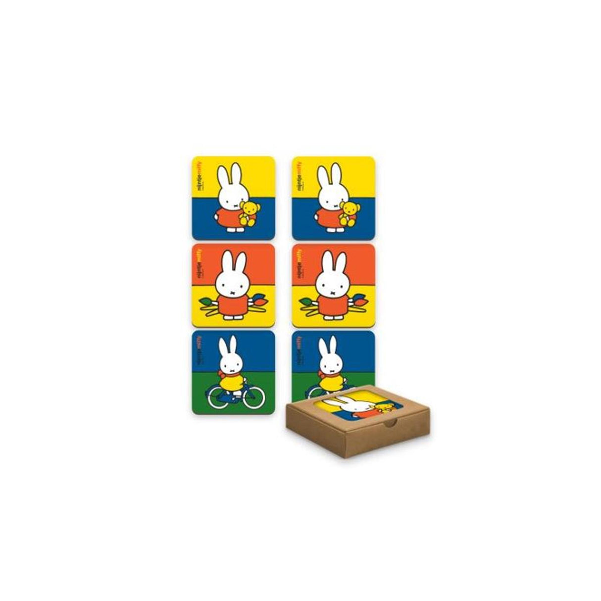 Nijntje onderzetters kurk colors doosje a 6 stuks