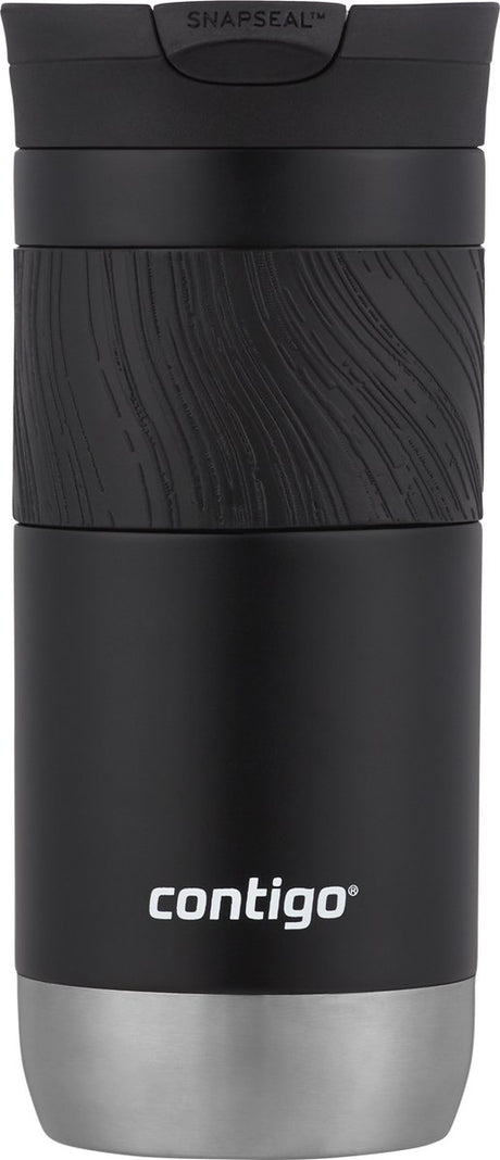 Contigo byron snapseal thermosbeker - licorice - 16oz - roestvrijstalen isoleerbeker, koffiebeker-to-go, lekvrij, houdt tot 7 uur warm, vaatwasserbestendig bpa-vrij deksel, 470 ml