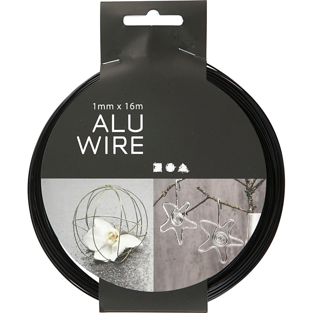 Creativ company https: www.cchobby.nl alu-draad-rond-dikte-1-mm-zwart-16-m-1-rol