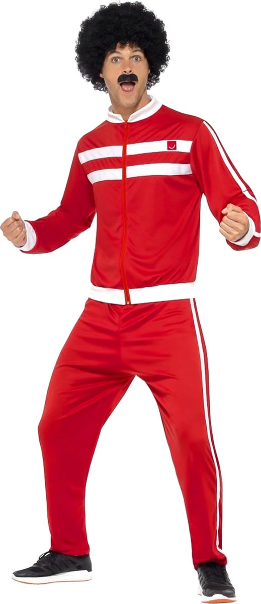 Smiffys scouser tracksuit red white with jacket trousers