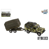 Kids globe land rover met aanhanger military