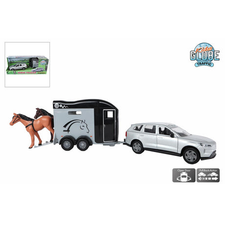 Kids globe volvo ex90 met cheval liberté paardentrailer