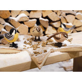 Decoris beeld vogel wol 5x8x7cm 3 assorti