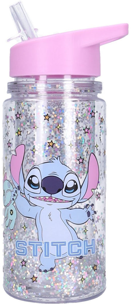 Lilo stitch disney stitch twinkle thirst drinkfles - 300ml - 19 x 7 x 7 cm - roze - glitter