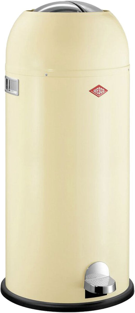 Wesco kickmaster maxi prullenbak | pedaalemmer | 40 liter | metaal - amandel | vuilnisbak - made in germany