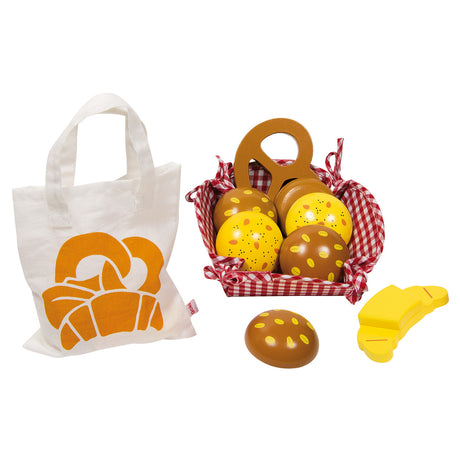 Goki ontbijtmand picknickset met houten brood