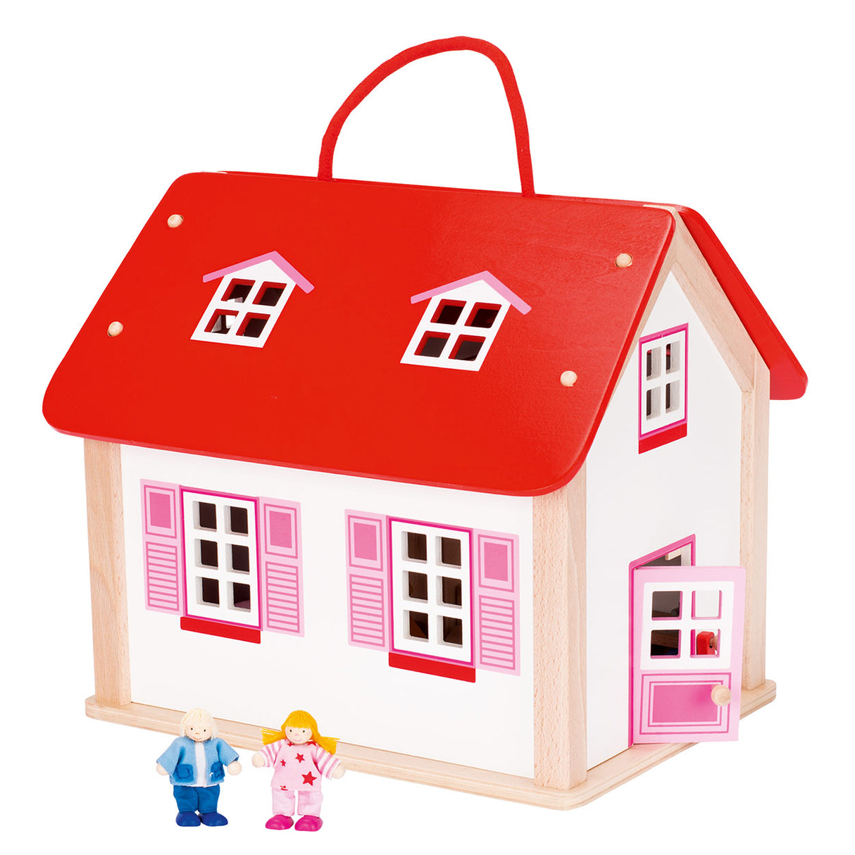 Goki Houten Poppenhuis Koffer met Accessoires