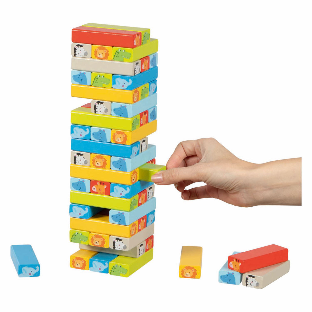 Goki houten stapelspel met diermotieven