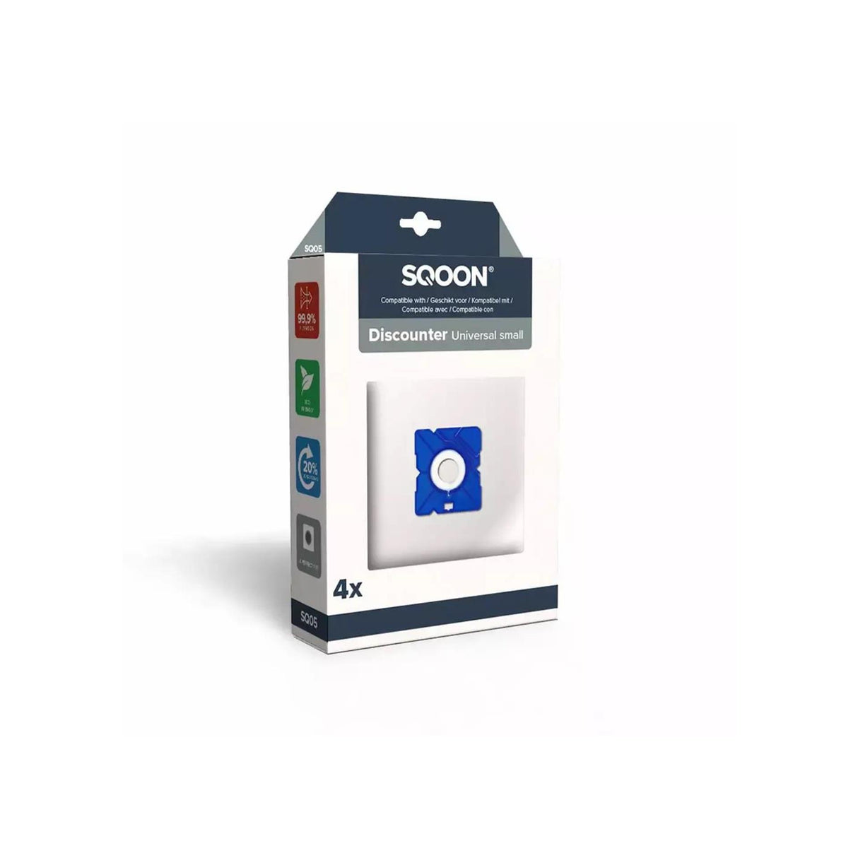 Sqoon stofzuigerzak discounter small doos a 4 stuks