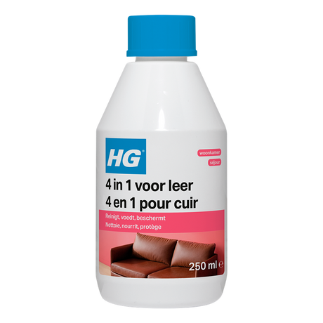 Hg 4 in 1 voor leer - 250ml - beschermt, voedt en reinigt