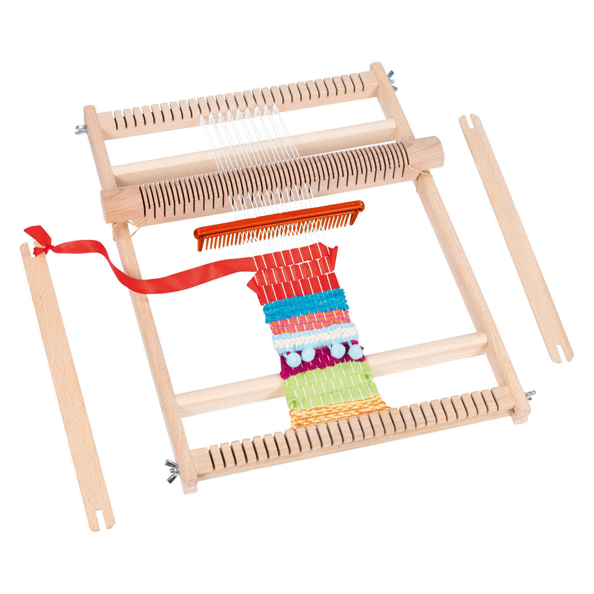 Goki houten weefraam voor school met kam - 25cm