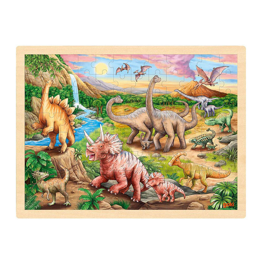 Goki houten legpuzzel dinosaurus, 96st.