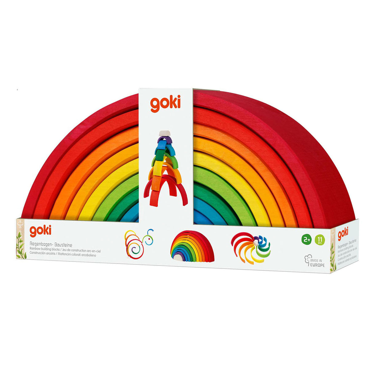 Goki regenboog bouwblokken, 11dlg.