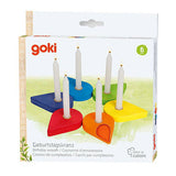 Goki houten verjaardagskrans kandelaars, 6dlg.