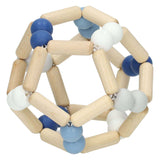 Goki houten grijpring elastische bal blauw