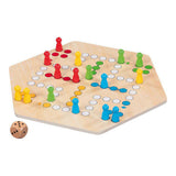 Goki houten ludo spel - klassiek bordspel voor 6 spelers.
