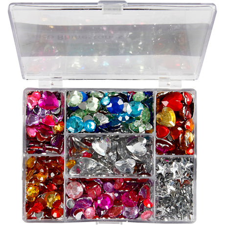 Creativ company https: www.cchobby.nl strasstenen-in-display-box-rond-sterren-harten-d-6-7-9-10-11-12-14-16-mm-blauw-roze-zilver-300-stuk-1-doos
