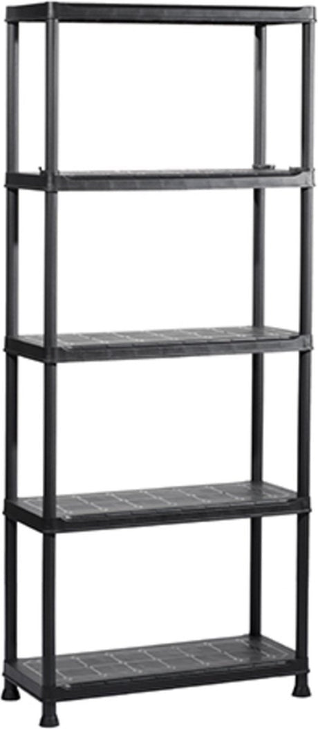 Keter kunststof stellingkast - opbergrek - 75x32x176cm - zwart