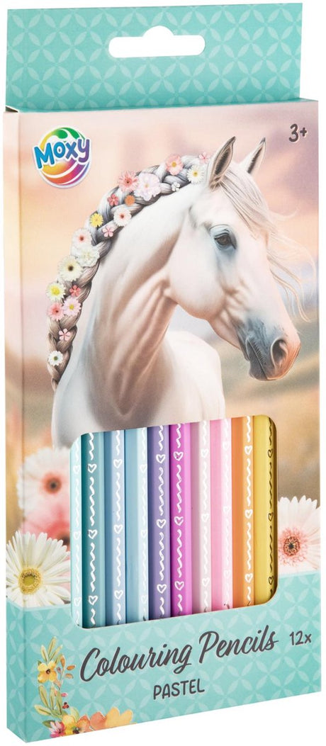 Merkloos sans marque horse collection - kleurpotloden - pastel - 12 stuks