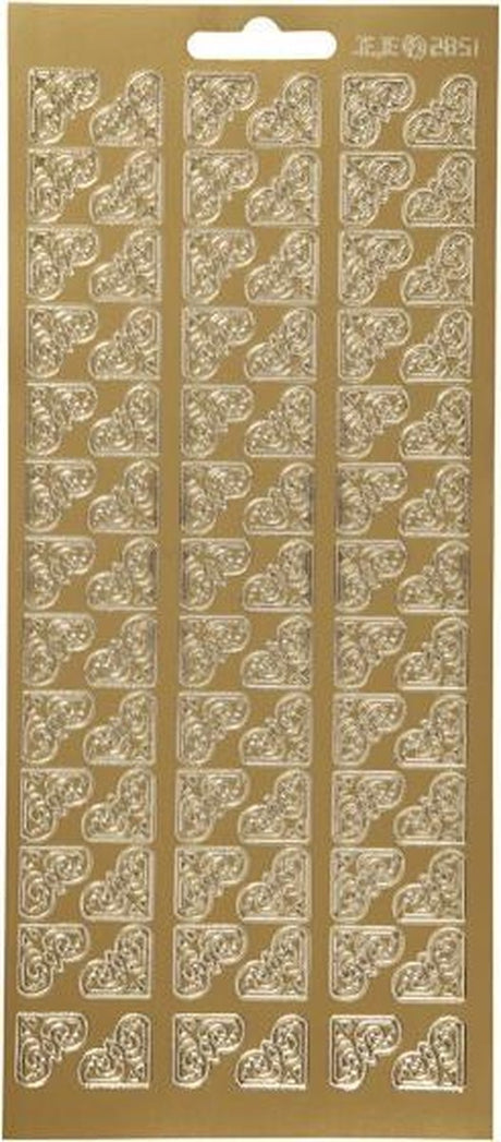 Creativ company stickers goud - hoeken stickervel - zelfklevende foliestickers voor diy kaarten, scrapbooking creatieve versiering - 10x23 cm - 1 vel