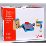 Goki poppenhuismeubeltjes: moderne slaapkamer 14-delig (incl. bedlinnen, excl.