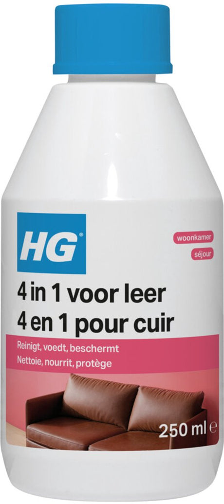 Hg 4 in 1 voor leer - 250ml - beschermt, voedt en reinigt