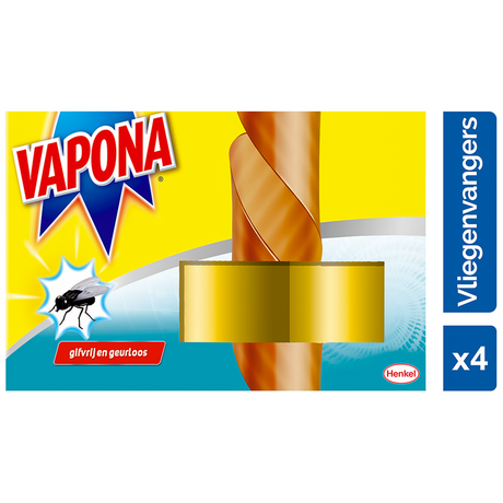 Vapona 1061627 - vliegenvangers 4st | 12 stuks