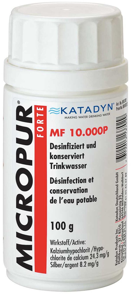 Katadyn micropur forte mf 10000p zuiveringspoeder 100g transparant
