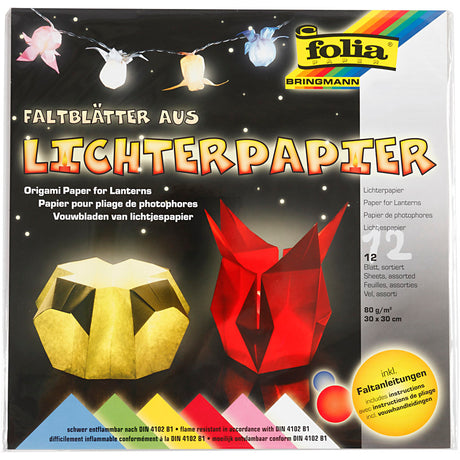 Creativ company lantaarnpapier standaardkleuren 30x30cm , 12 vellen