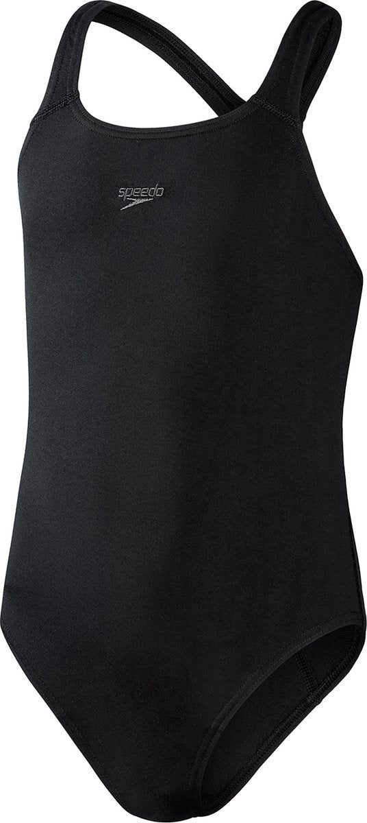 Speedo endurance+ medalist meisjes sportbadpak - kleurvast badpak meisjes - chloorbestendig zwempak meisjes - sportbadpak kids met medalist-rug - zwart - maat 164