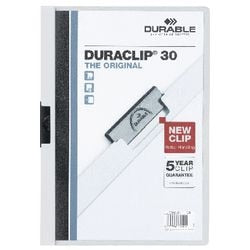 Klemmappen durable duraclip 60 wit a4 30 vel transparente voorkant
