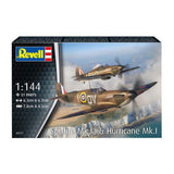 Revell modelbouwpakket vliegtuigen - 03771 spitfire mk.1a - hurricane mk.1 - propeller vliegtuigen plastic - 1:144 - modelbouw