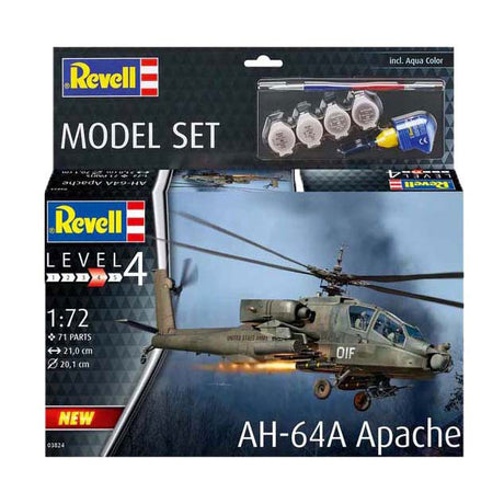 Revell modelbouwpakket - ah-64a apache 1:72 - 71dlg. - incl. basiskleuren verf