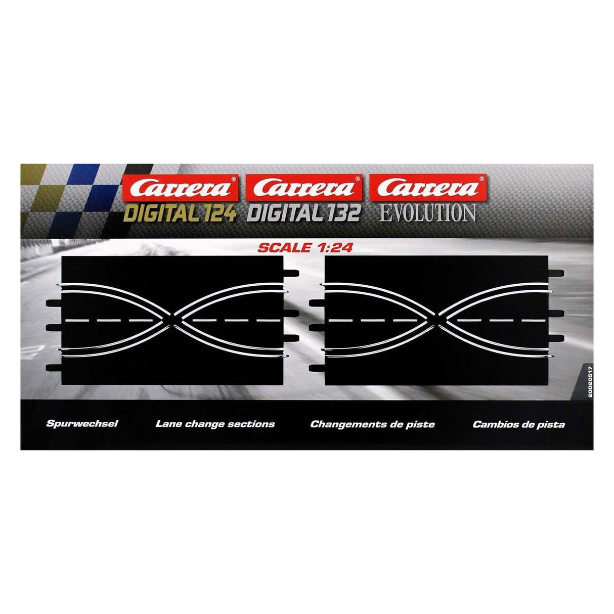 Carrera s-vormig rijstrookwissel baanonderdeel 1:24