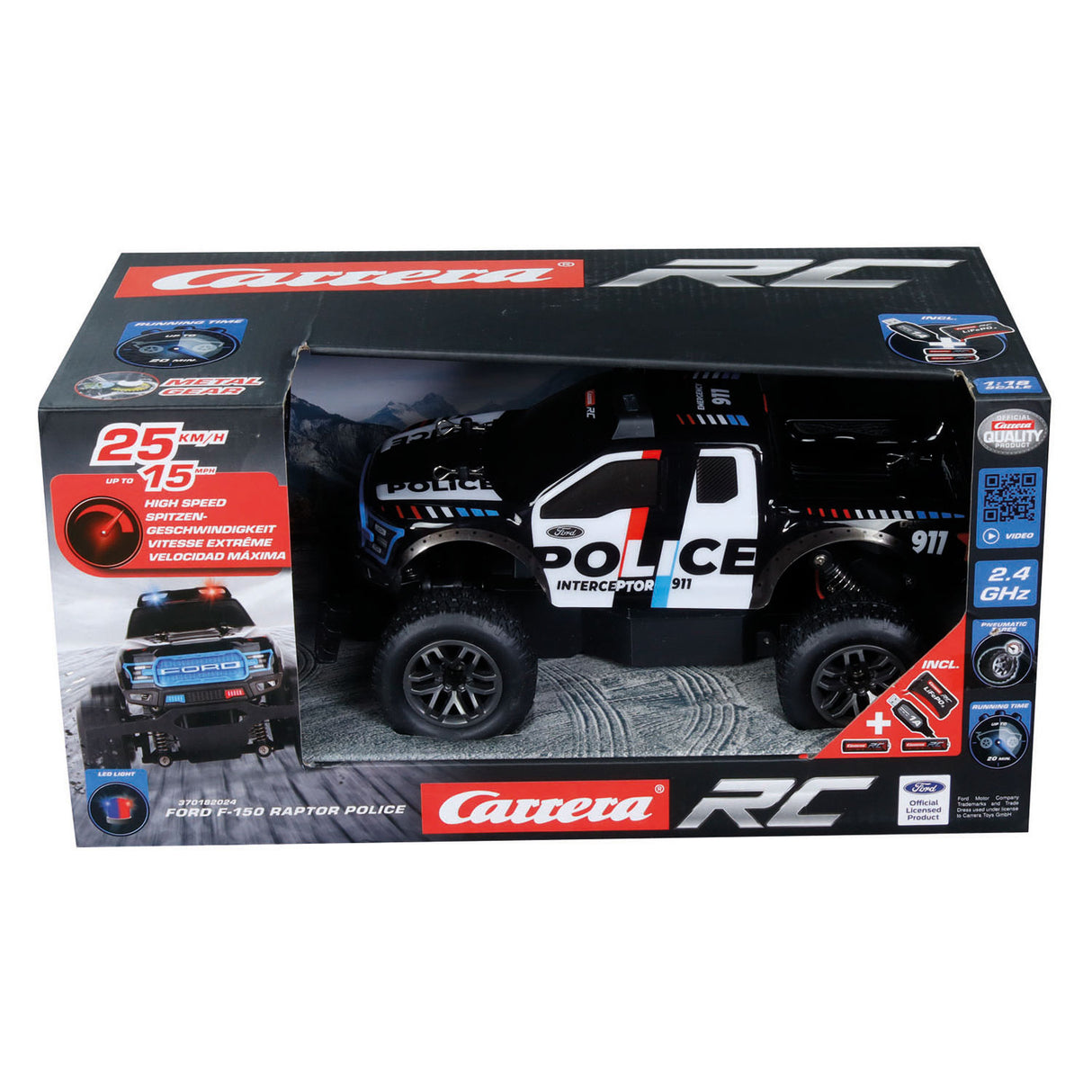 Carrera rc 2,4ghz ford f-150 raptor police - 1:18