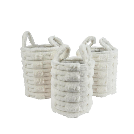 Decoris 3-delig manden set ø30x30cm off-white imitatiebont