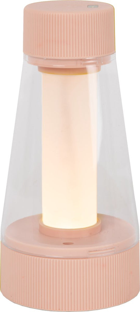 Lucide lorali - oplaadbare tafellamp binnen buiten - accu batterij - ø 7,7 cm - led dimbaar - 1x1,2w 2600k 3000k - ip44 - roze