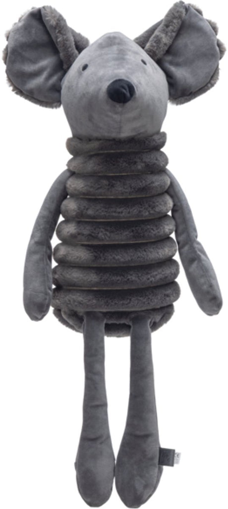 Designed by lotte reza hondenknuffel muis - hondenspeeltjes - xl-knuffel - dikke ribstof - antraciet - 68x33x17,5 cm