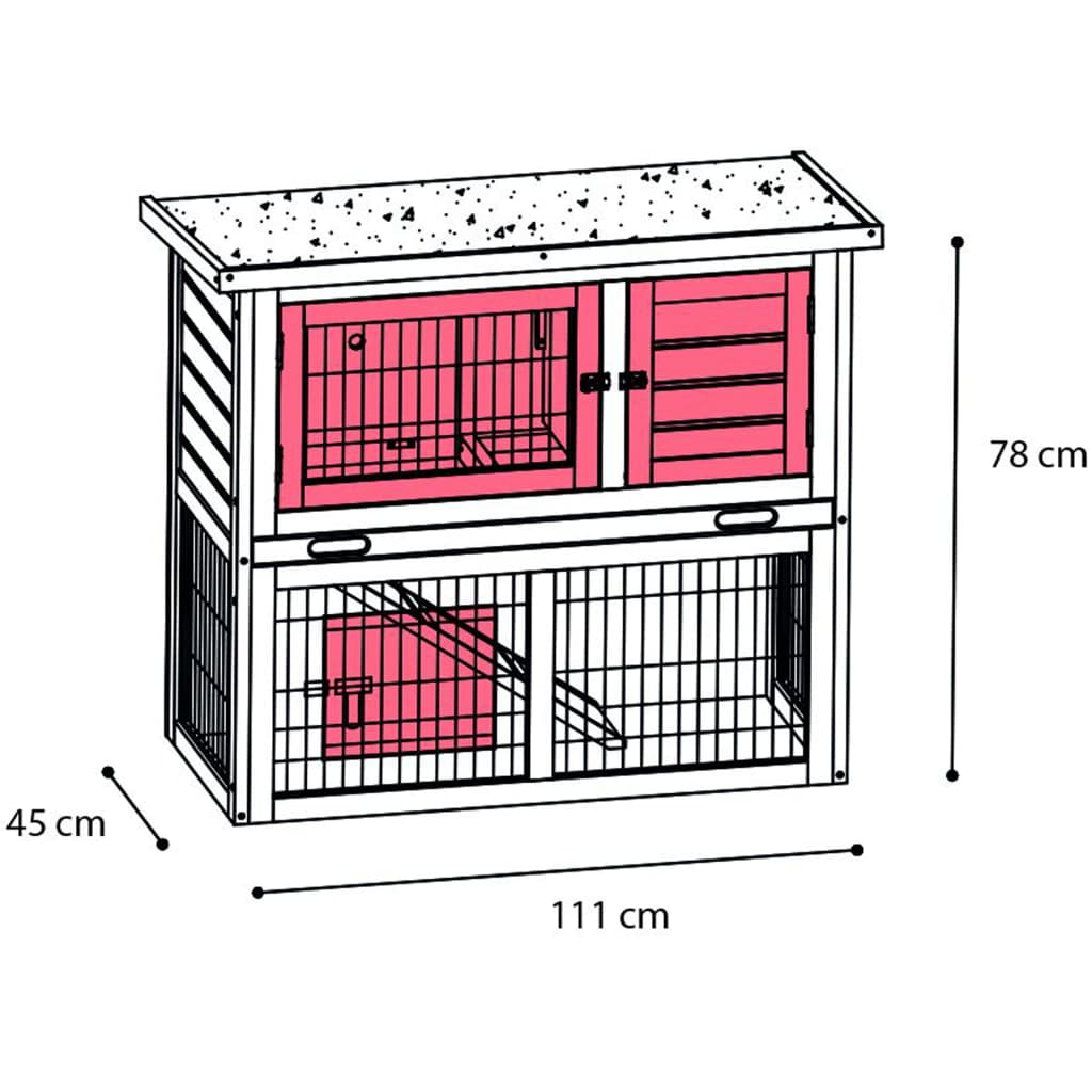 Flamingo flamingo konijnenhok loft urban 111x45x78 cm