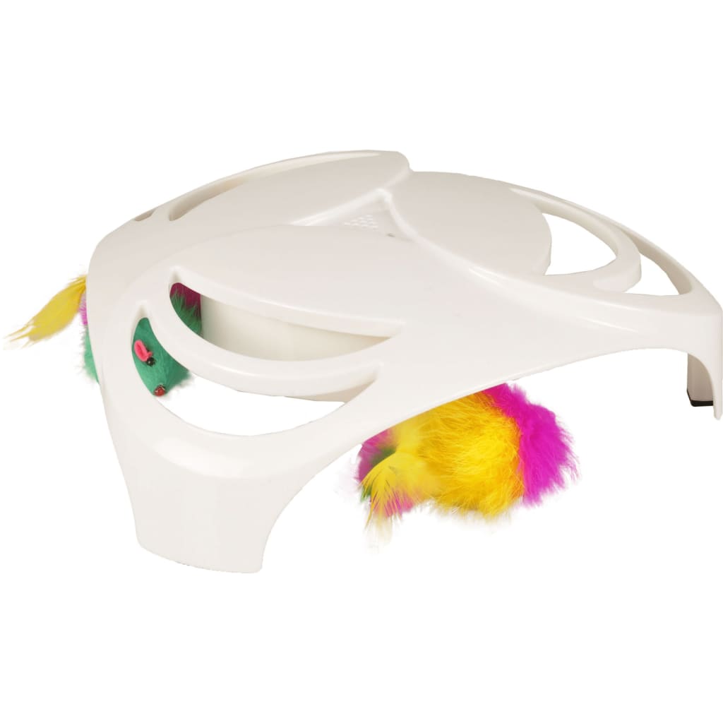 FLAMINGO FLAMINGO Kattenrolspeelgoed Helico 25x25x8 cm wit