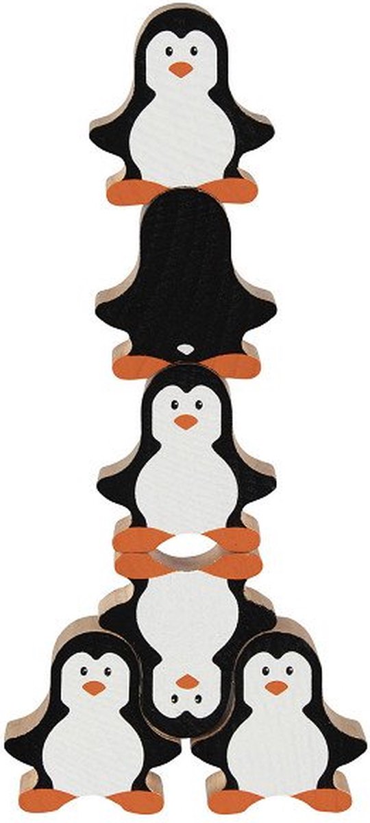 Goki houten stapelspel pinguin