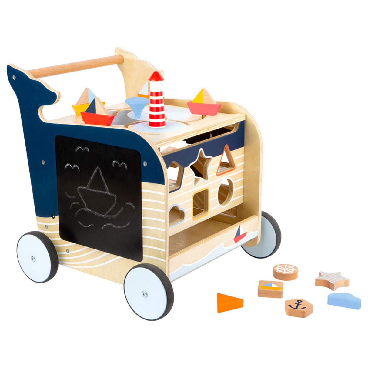 Small foot - houten activiteiten loopwagen walvis