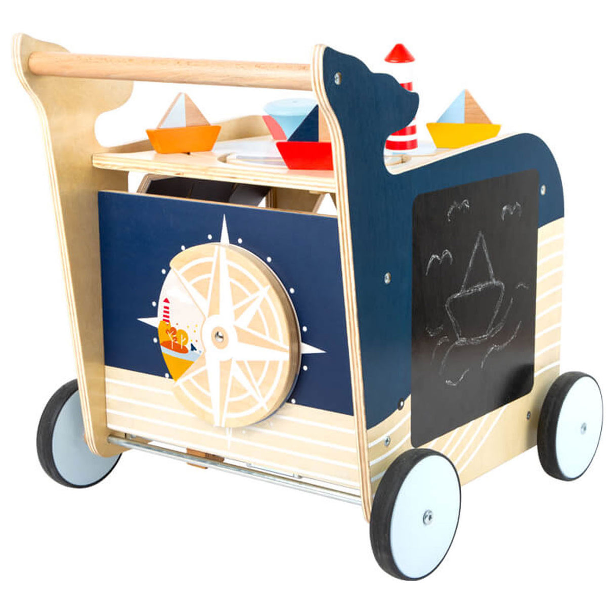 Small foot - houten activiteiten loopwagen walvis