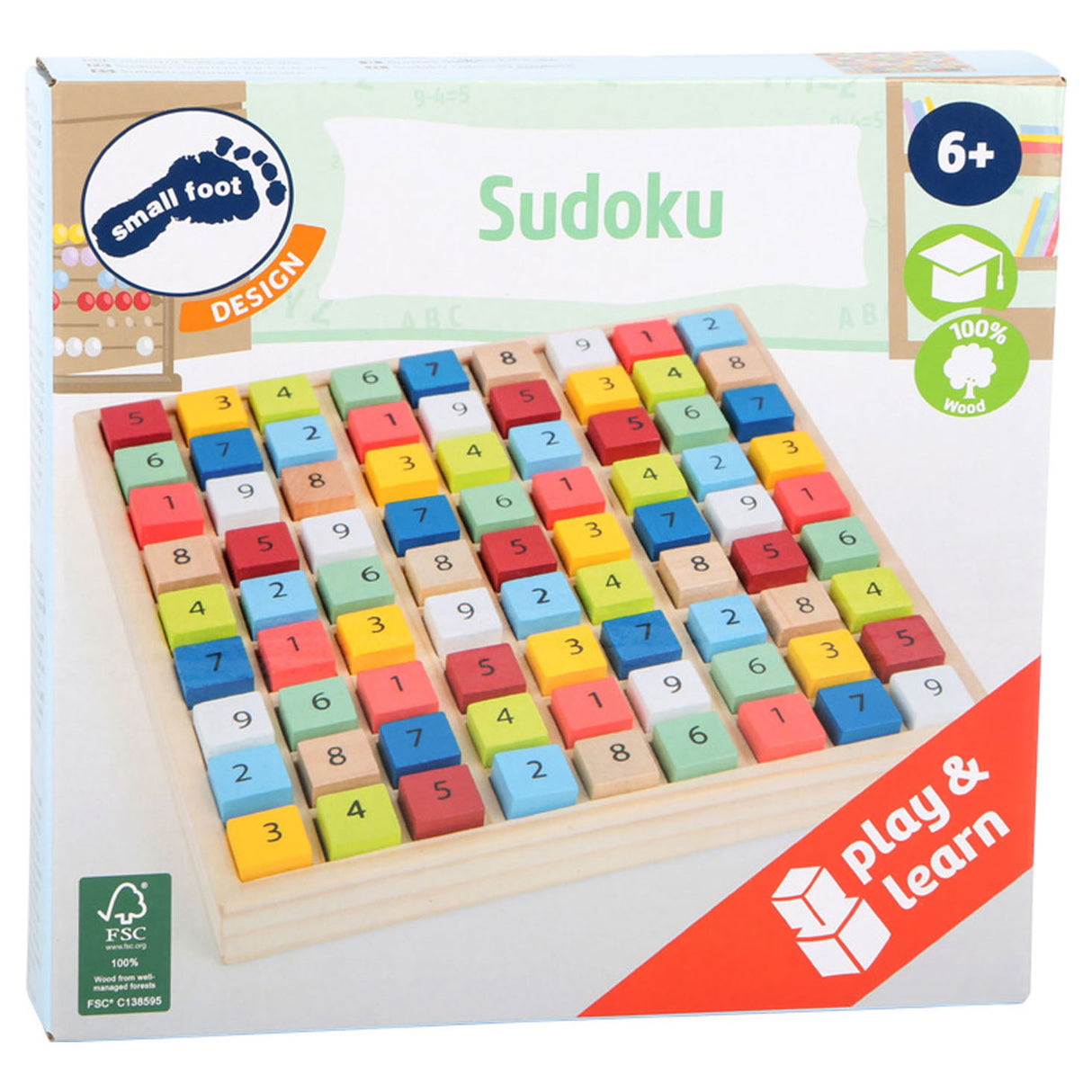 Small Foot Houten Sudoku Spel Kleur, 82dlg.