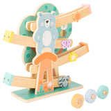 Small foot - houten knikkerbaan dieren pastel