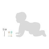 Small foot - houten baby rammelaar maracas dier, set van 2