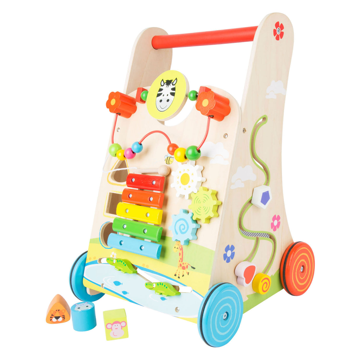 Small Foot Houten Baby Loopwagen Kleurrijk