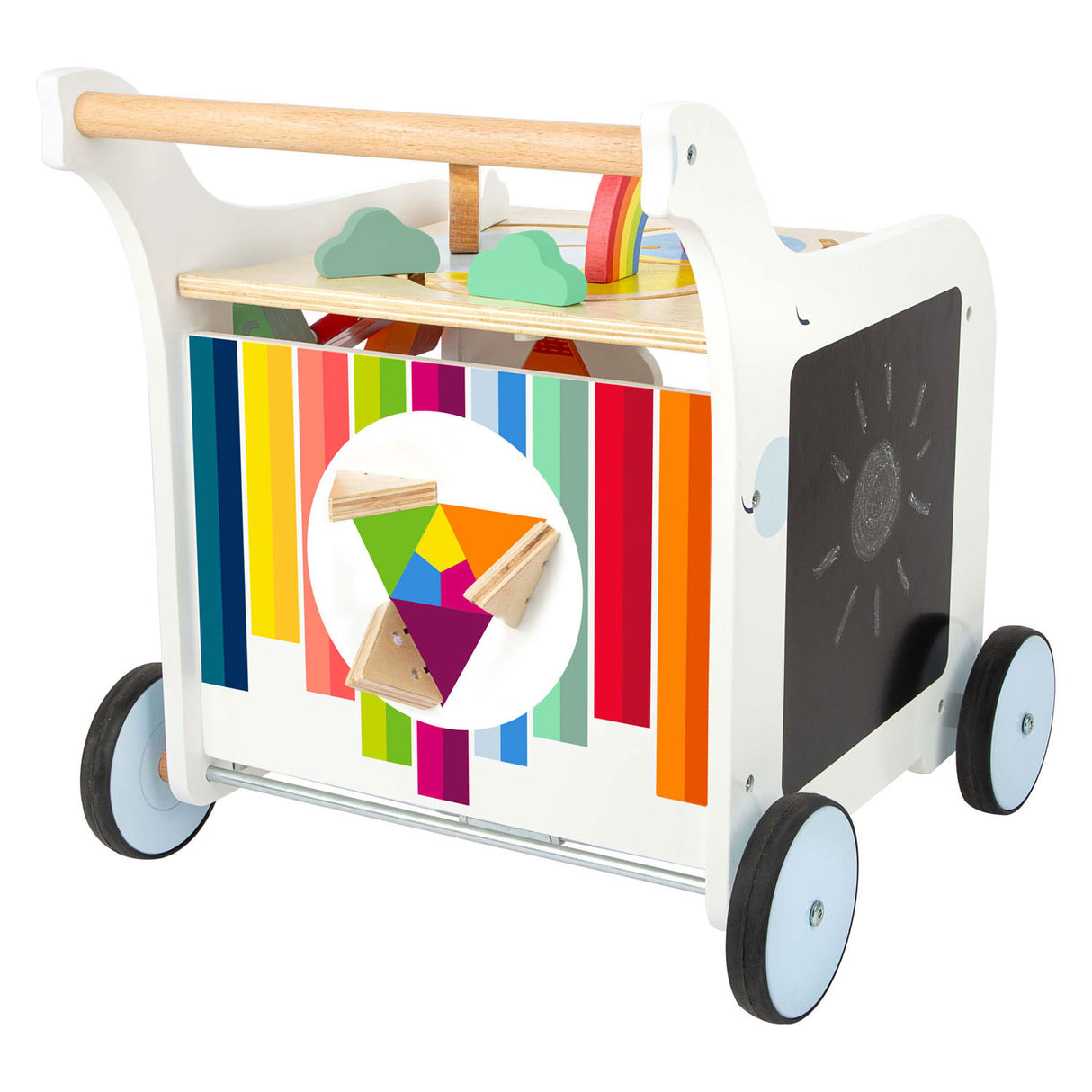 Houten Baby Loopwagen Bloemen