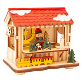 Small Foot Houten Decoratie Kerstmarkt met Lampjes, Set van 3