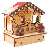 Small Foot Houten Decoratie Kerstmarkt met Lampjes, Set van 3